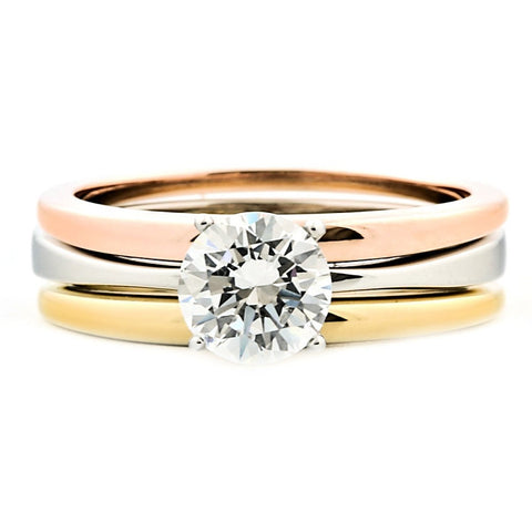 Benita: 1.0ct Russian Ice Diamond CZ 3 pc 316 Steel Wedding Ring Set - 1000Jewels.com